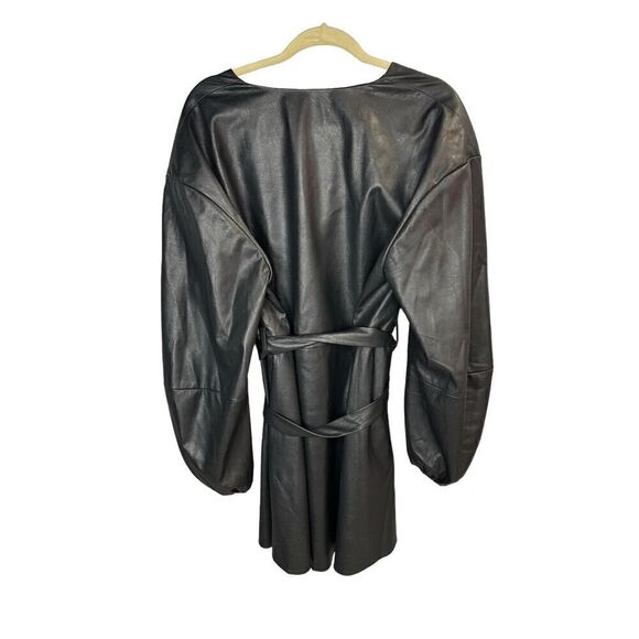 Ted Baker Black Optunia PU Belted Mini Dress sz 6 US - Picture 7 of 12